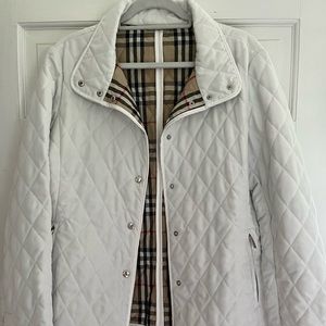 White Quilted Burberry Jacket